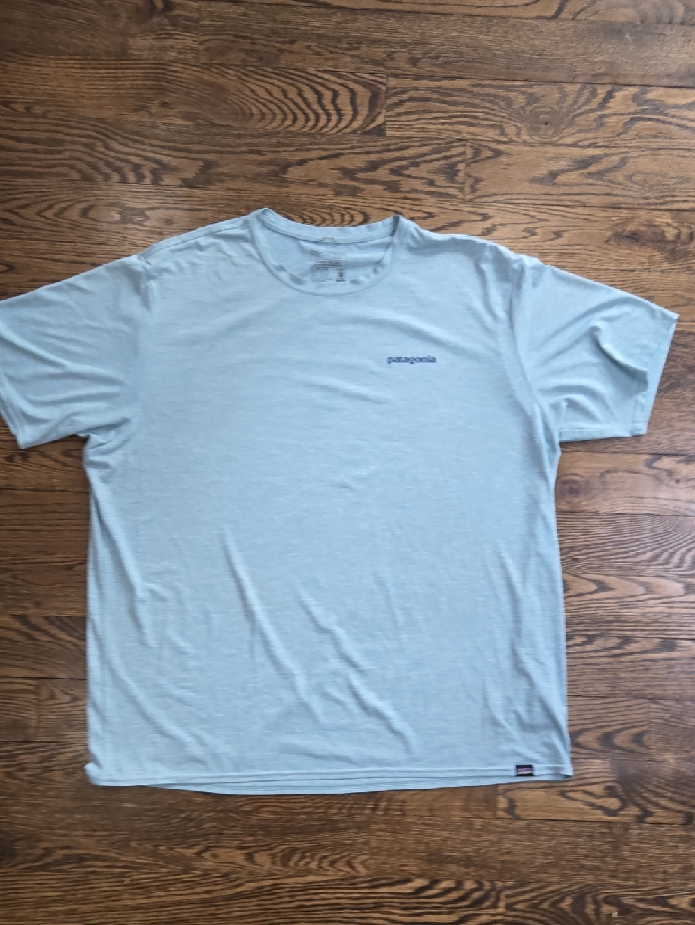 Patagonia Pale Blue Short Sleeve Crew Tee - 2XL